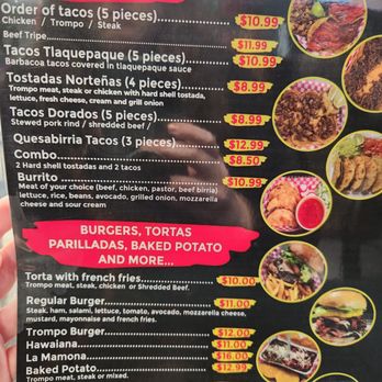 El Trompo Loco - Menu as of 1-12-25 - Mexican Near Me - Crosby, Texas