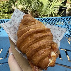 Calu Bakery and Coffee - Bacon and cheese croissant sandwich