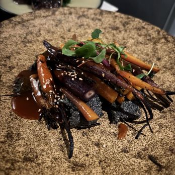 Rokusho LA - Baby carrots with black sesame paste - Japanese Near Me - Los Angeles, California Rokusho LA - Baby carrots with black sesame paste - Japanese Near Me - Los Angeles, California
