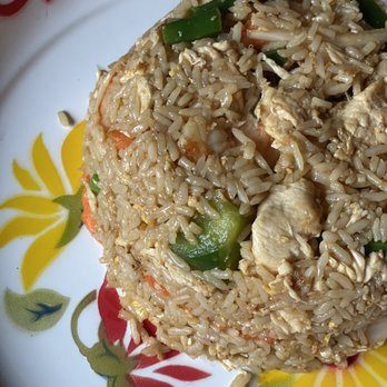 Kai Yang - BASIL FRIED RICE - onion, egg, green pepper, carrot, basil. Added chicken and shrimp - Thai Near Me - Montclair, New Jersey Kai Yang - BASIL FRIED RICE - onion, egg, green pepper, carrot, basil. Added chicken and shrimp - Thai Near Me - Montclair, New Jersey