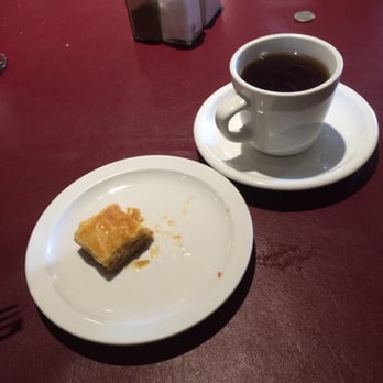 Samira Restaurant - Cardamom tea with Baklava - Afghan Near Me - Bloomington, Indiana