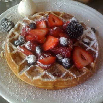 Cafe Borrone - Berry Belgian Waffle (Yes! It is as good as it looks!) - Breakfast & Brunch Near Me - Menlo Park, California