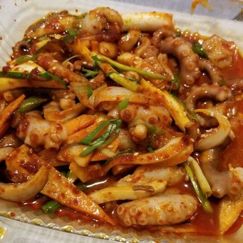 Shin Toe Bul Yi - 48. Nakji Bokkeum: Sautéed octopus and vegetables in spicy sauce ($13.99) - Korean Near Me - San Francisco, California Shin Toe Bul Yi - 48. Nakji Bokkeum: Sautéed octopus and vegetables in spicy sauce ($13.99) - Korean Near Me - San Francisco, California