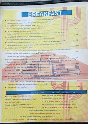 Menu photo 2 Taqueria Mi Tierra Lufkin, TX