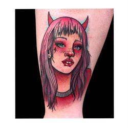 Red Rabbit Tattoo - Devil chick by Bianca Sky