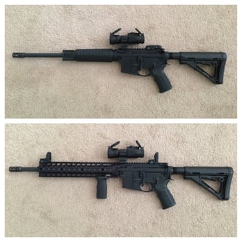 Trinity Gunsmithing - Before and after. Chris is the best. Helped me install this free float handguard. And goodies too! - Gunsmith Near Me - Antioch, California Trinity Gunsmithing - Before and after. Chris is the best. Helped me install this free float handguard. And goodies too! - Gunsmith Near Me - Antioch, California