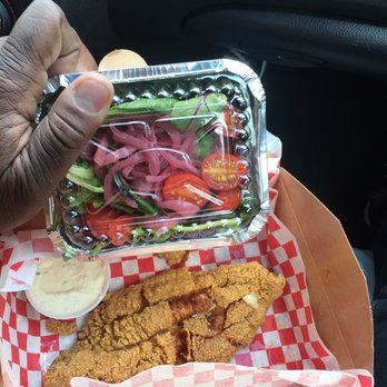 Peaches HotHouse - 1 piece of catfish and a small salad to go - Southern Near Me - Brooklyn, New York Peaches HotHouse - 1 piece of catfish and a small salad to go - Southern Near Me - Brooklyn, New York