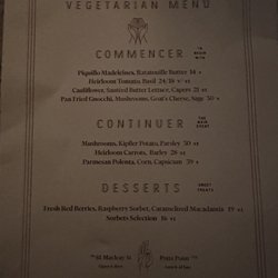 Franca - Vegan and Vegetarian Menu