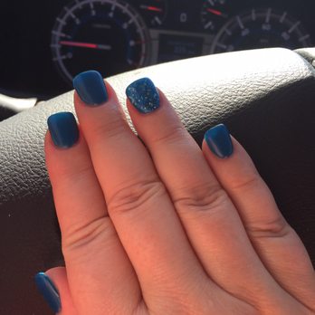 Oscar Nails & Spa - Blue matte  By Ken - Nail Salons Near Me - Conroe, Texas