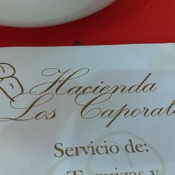 Hacienda los Caporales - El menu