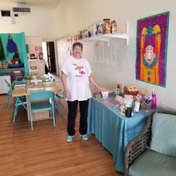 Grandma J's Candy Cottage - Standing by a party display