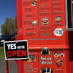 Tacos El Oso Loco - Menu as of 4/18/24