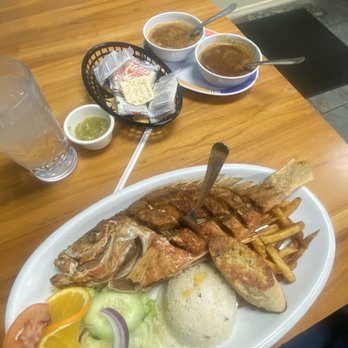 Las Islas Mexican Seafood - Red snapper w a couple samples of "sauces" - Seafood Near Me - Nashville, Tennessee Las Islas Mexican Seafood - Red snapper w a couple samples of "sauces" - Seafood Near Me - Nashville, Tennessee