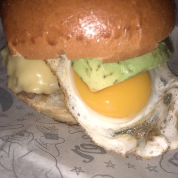 Bareburger - Astoria - Brioche bun, turkey burger, vegan American cheese, avocado, sunny side up egg, caramelized onions, and mayo. - Burgers Near Me - Astoria, New York