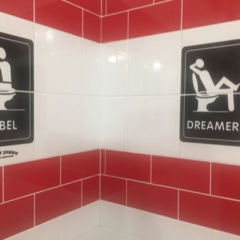 Jimmy John's - a red and white bathroom - Sandwiches Near Me - Niles, Illinois Jimmy John's - a red and white bathroom - Sandwiches Near Me - Niles, Illinois