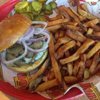 Cheeseburger Bobby's - Mushroom Swiss Burger and 5min FF - Burgers Near Me - Marietta, Georgia
