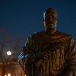 Fairleigh Dickinson University - Moon Rising over FDU at Dr. Martin Luther King Park in Hackensack, NJ  Sculptor Richard Blake Lancaster, PA