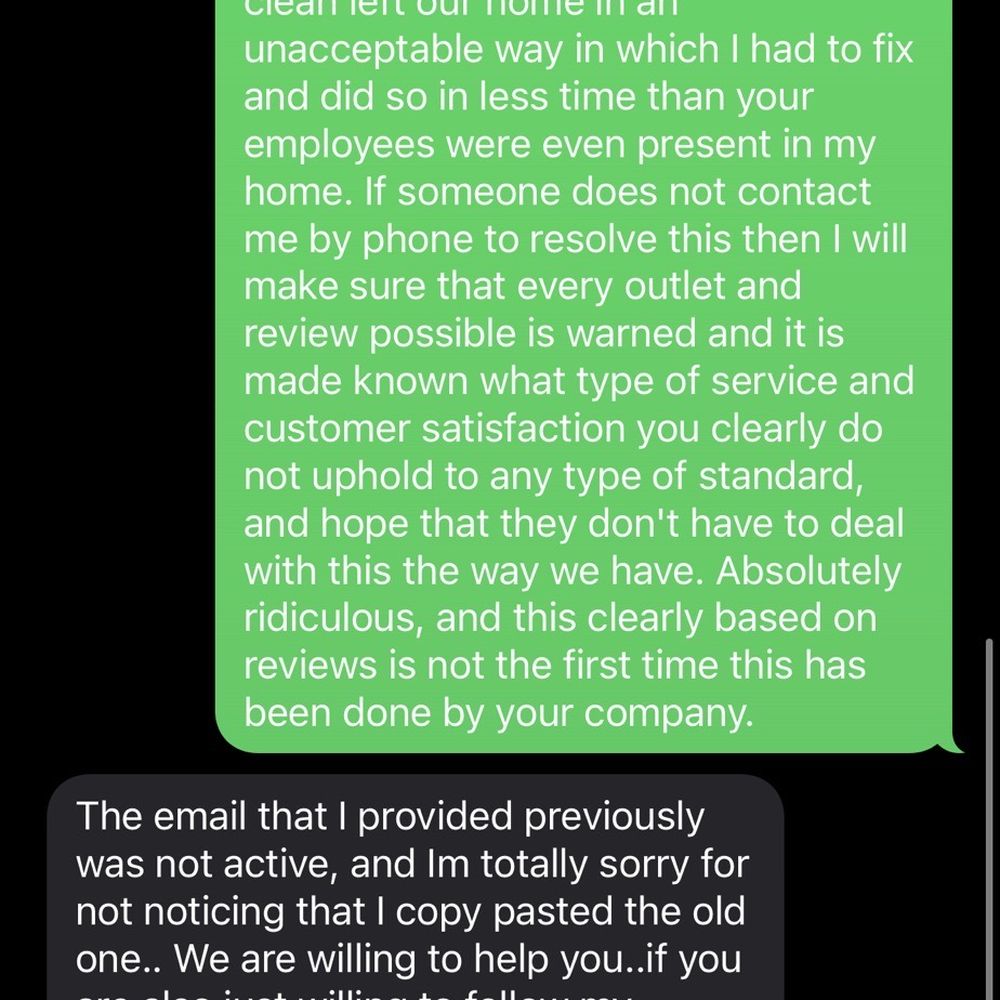 That's Clean Maids - Received text from company after no reply to multiple emails and no answer on customer service line. - Home Cleaning Near Me - Cypress, Texas