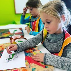 Tyke Time - Pointillism like Seraut with q-tips and paint