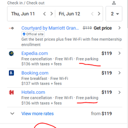$6 Parking Fee is charged, PER DAY