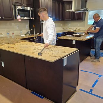 Legend Stone - Demo day! They lined the ground with paper to protect our floors - Countertop Installation Near Me - Orange , California