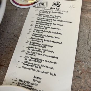 Gift Horse - Oyster menu - Seafood Near Me - Providence, Rhode Island Gift Horse - Oyster menu - Seafood Near Me - Providence, Rhode Island