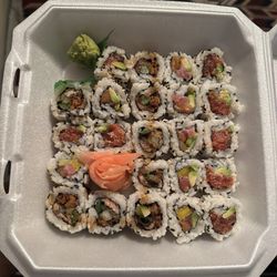 Mixture of sushi rolls