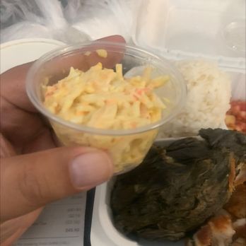 O'ahu Grill - $6 Potato & Crab Pasta Salad A La Carte two spoon full - Hawaiian Near Me - Honolulu, Hawaii O'ahu Grill - $6 Potato & Crab Pasta Salad A La Carte two spoon full - Hawaiian Near Me - Honolulu, Hawaii