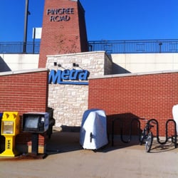 Pingree Road Metra Station UP-NW - Bicycle Parking and outbound side of platform