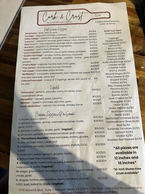 Menu photo 2 Cork And Crust Newport News, VA