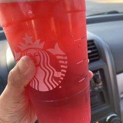 Starbucks - Iced Passion Tango Tea with raspberry boba so refreshing