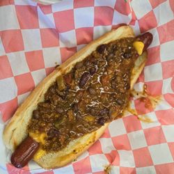 Jacks Market on the Green - Footlong chili cheese dog