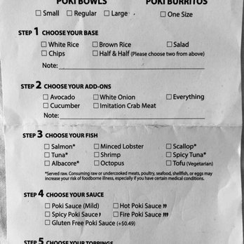 Poki One N Half - Options to customize your poke bowl - Poke Near Me - San Diego, California Poki One N Half - Options to customize your poke bowl - Poke Near Me - San Diego, California