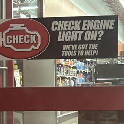AutoZone Auto Parts - Sticker on the window says one thing but the employee say No the machine is broken.