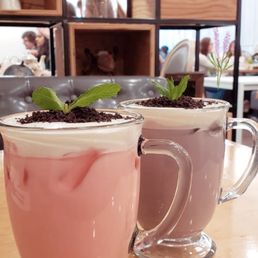 Rose Milk Tea and Lavender Milk Tea Rose Milk Tea and Lavender Milk Tea