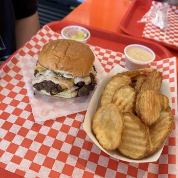 The Mouth - Double Smash with fries and drink - Burgers Near Me - Burbank, California The Mouth - Double Smash with fries and drink - Burgers Near Me - Burbank, California