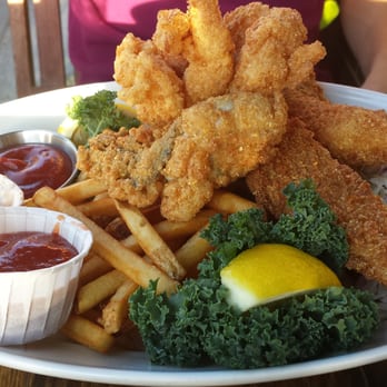 Plank Provisions - Crispy seafood platter ($16.50): catfish, jumbo shrimp and oysters (two pieces of each) - Seafood Near Me - Omaha, Nebraska Plank Provisions - Crispy seafood platter ($16.50): catfish, jumbo shrimp and oysters (two pieces of each) - Seafood Near Me - Omaha, Nebraska