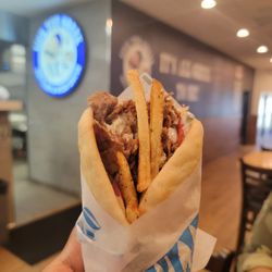 Nick The Greek - $11.95 Gyro / Beef & Lamb. Tasty & satisfying alone, I didn't need side order of fries (10/15/22)