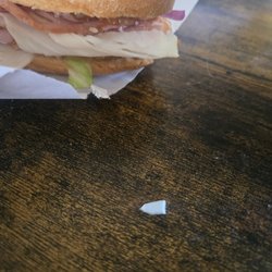 Taste of Philly - Gross sandwich complete with a piece of plastic. At least I wasn't charged extra for that.