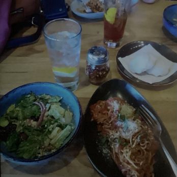 M'tucci's Twenty-Five - Lunch half house salad with dressing half spaghettini & meatball and with lunch lemon cookies. - Italian Near Me - Albuquerque, New Mexico