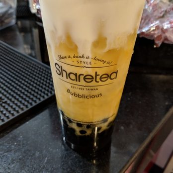 Sharetea - Mango Green tea crema with tapioca - Bubble Tea Near Me - Houston, Texas
