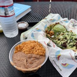 Tacos, beans and rice Tacos, beans and rice