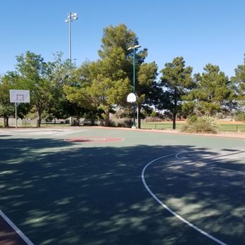 Dos Escuelas Park - During the Coronavirus 19 pandemic the basketball hoops are missing their nets. (4/14/2020) - Parks Near Me - Henderson, Nevada