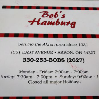 Bob's Hamburg - Address and contact info - Burgers Near Me - Akron, Ohio Bob's Hamburg - Address and contact info - Burgers Near Me - Akron, Ohio