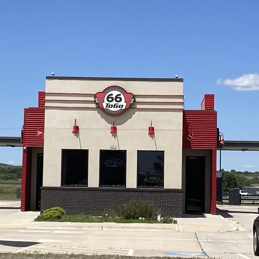 66 To Go - Outside view of restaurant. April, 2024. - Burgers Near Me - Elk City, Oklahoma
