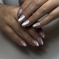 Charme Nails & Beauty - Russian manicure with hard gel and cat eye design