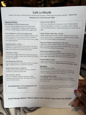 Menu photo 2 Cafe La Maude Philadelphia, PA