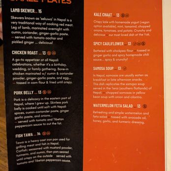 Dancing Yak - Small plates menu. Tue dinner 2024-12-10 - Himalayan/Nepalese Near Me - San Francisco, California Dancing Yak - Small plates menu. Tue dinner 2024-12-10 - Himalayan/Nepalese Near Me - San Francisco, California