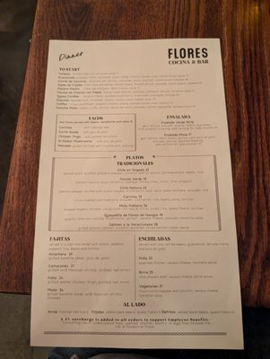 Menu photo 1 Flores San Mateo San Mateo, CA