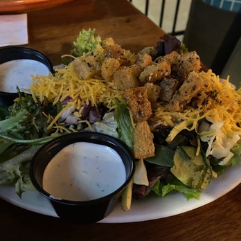 Hawg Dawgs - Garden salad -- generous portion and lots of toppings -- ordered in addition to the hamburger. - Hot Dogs Near Me - Valley Springs, California Hawg Dawgs - Garden salad -- generous portion and lots of toppings -- ordered in addition to the hamburger. - Hot Dogs Near Me - Valley Springs, California